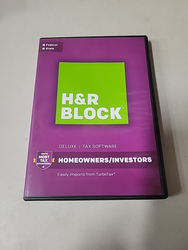 GENUINE 2016 H & R Block Deluxe Tax Software Homeowners/Investors Federal State gallery