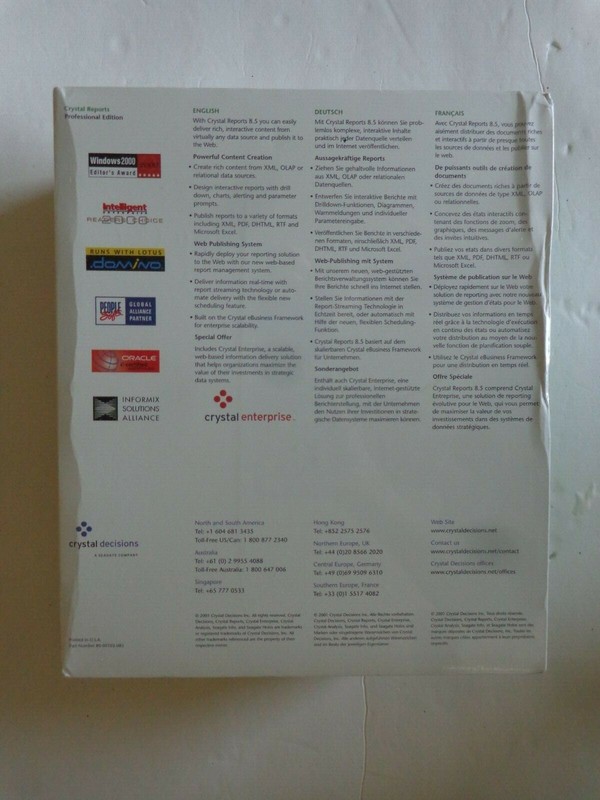 Crystal Reports 8.5 Professional For Windows (New Factory Sealed Retail Box) gallery