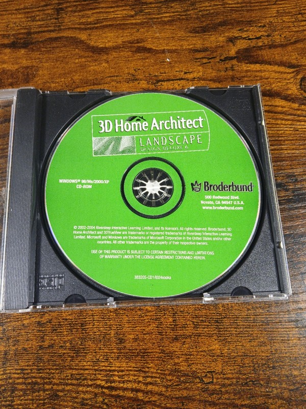 3D Home Architect Landscape Design Deluxe 6 PC CD-ROM 2004 Windows 98/Me/2000/XP