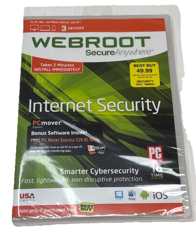Webroot SecureAnywhere Internet Security – Full Version for Windows & Mac Disk