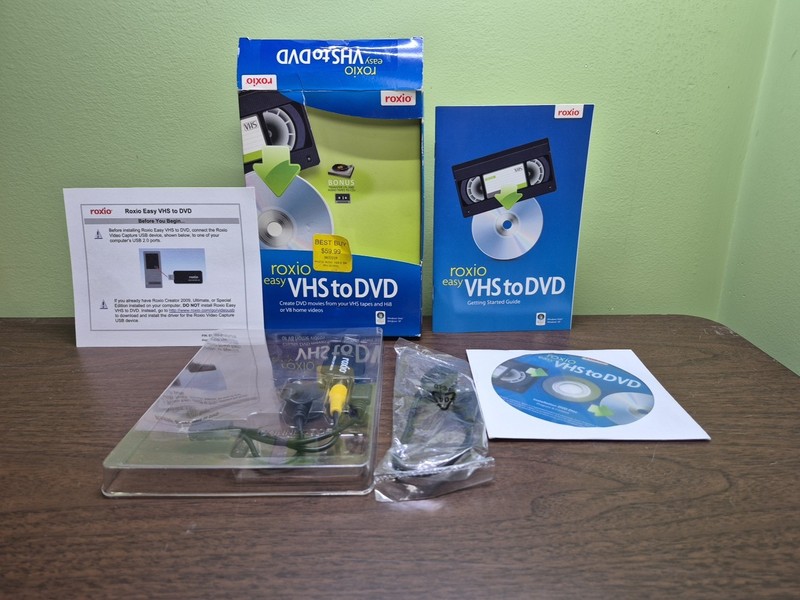Roxio Easy VHS to DVD (Windows) Create DVD Movies VHS, Hi8 & V8 Open Box Read gallery