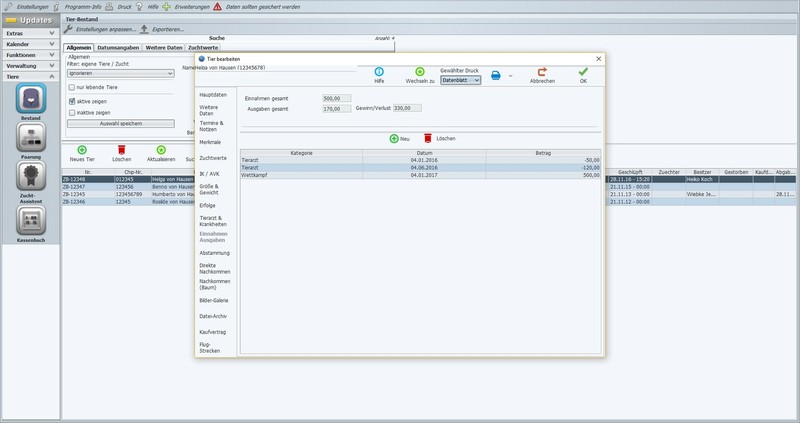 Brieftauben,Tauben,Taubenzucht,Taubenrassen,Stammbaum,Paarung,Eier, Software CD gallery