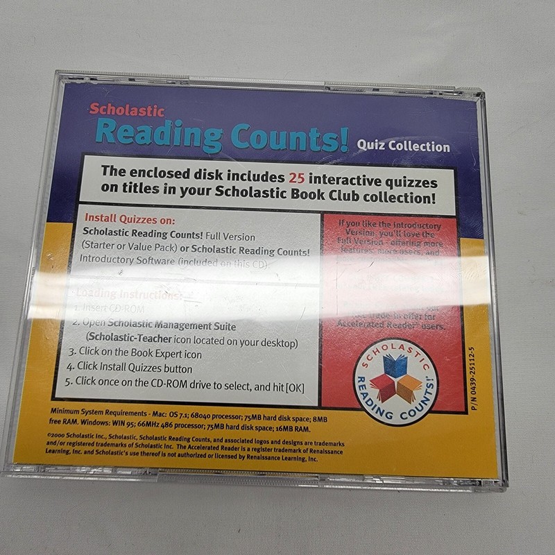 Scholastic Reading Counts! Quiz Collection PC CD-ROM (2000) Windows Mac gallery