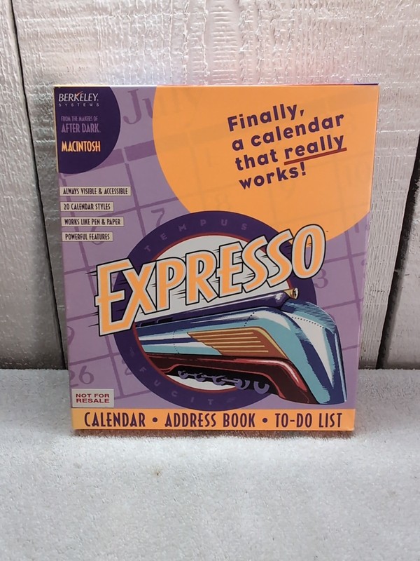 NEW Expresso Calendar Address Book 1994 Berkeley Mac Big Box 3.5″ Floppy SEALED