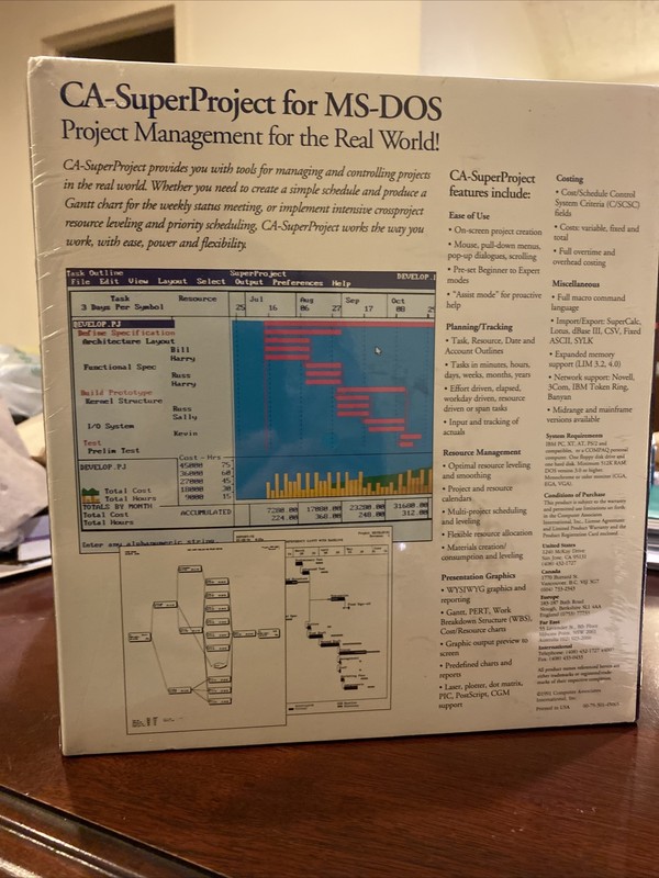 BRAND NEW CA-SuperProject For MS-DOS Still In Shrink Wrap. Absolutely RARE. gallery