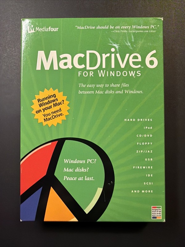 Mac Drive 6 For Windows! New:Sealed Vintage PC Computer Software. Media Four