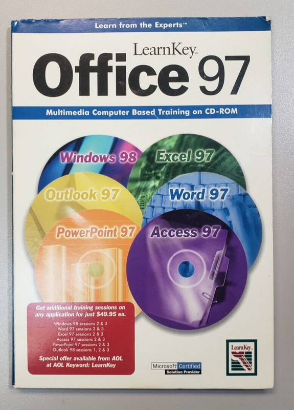Vintage LearnKey Microsoft Office 97 Training Software 6 CD Set