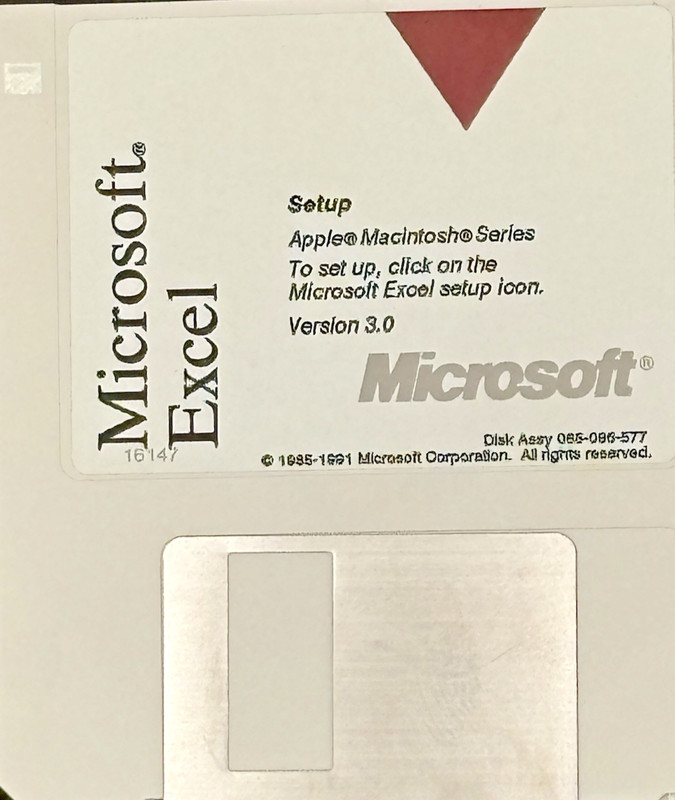 Vintage Microsoft Excel 3.5 Floppy Set of 3 Disks Apple Macintosh Series gallery