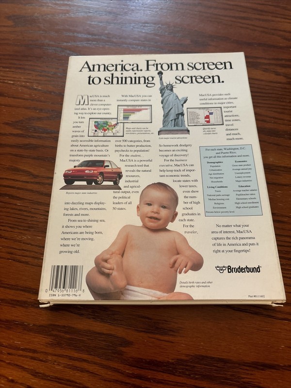 NEW VTG BRODERBUND MACUSA ATLAS OF THE UNITED STATES GEOGRAPHY SOFTWARE SEALED gallery