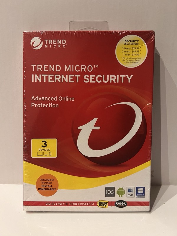 New Trend Micro Internet Security Advanced Online Protection – 3 Devices Sealed