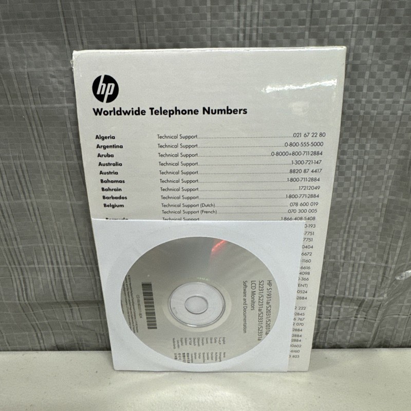 HP SOFTWARE & Documentation DISC S1931a/S2031/S2031a/S2331/S2331a LCD Monitors