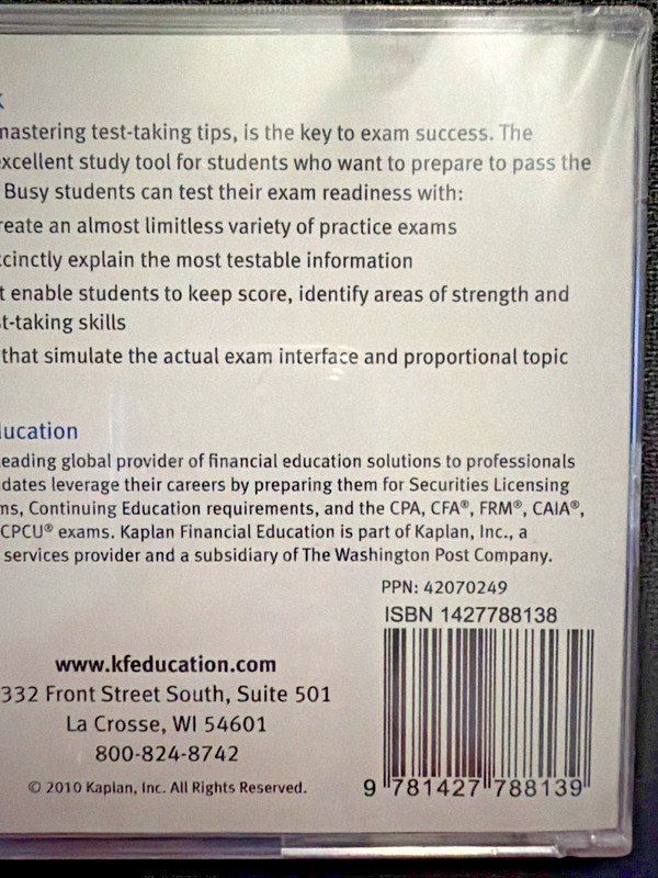 Kaplan SERIES 7 SECURITIES Pro QBank Representative Exam 2010 CD Sealed New gallery