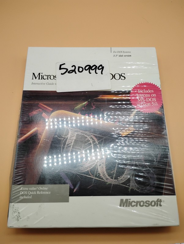 Microsoft Learning DOS 3.5″ Disk Version Sealed Software NEW vintage 1991
