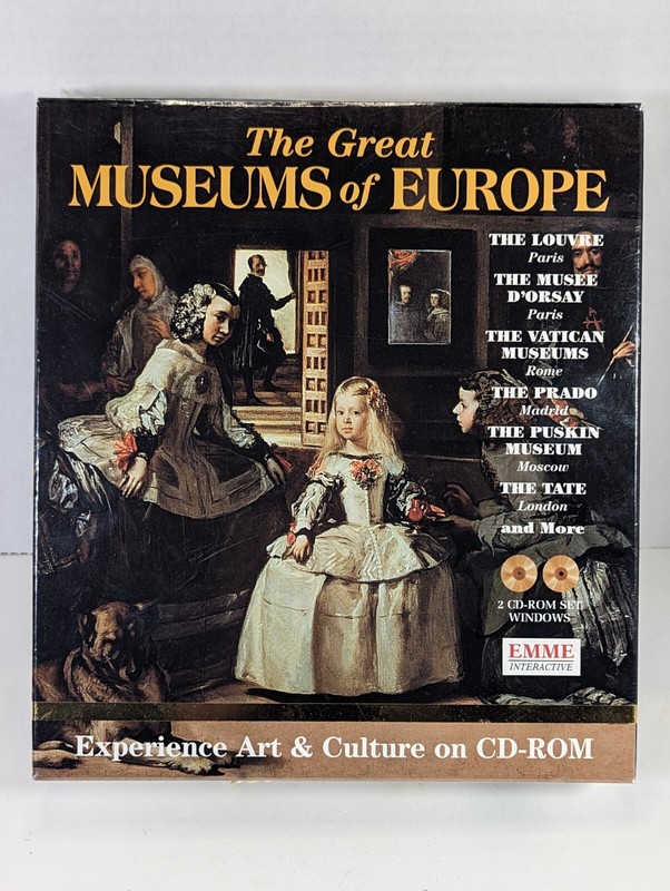 The Great Museums of Europe 2 Disc PC CD-ROM (NEW OLD STOCK, RARE SEALED IN BOX)