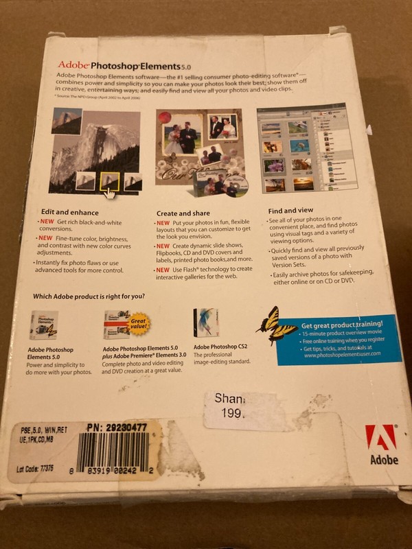 Adobe Photoshop Elements 5.0 Software - Photo Editor Win XP PC CD Genuine gallery