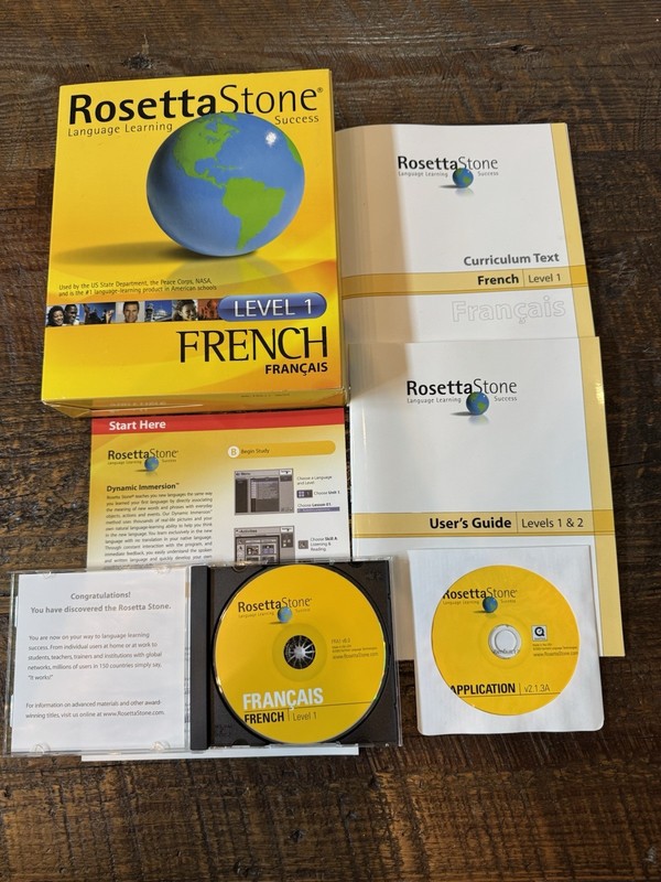 ROSETTA STONE – FRENCH Level 1 – Personal Edition CD-ROM For Windows & Mac