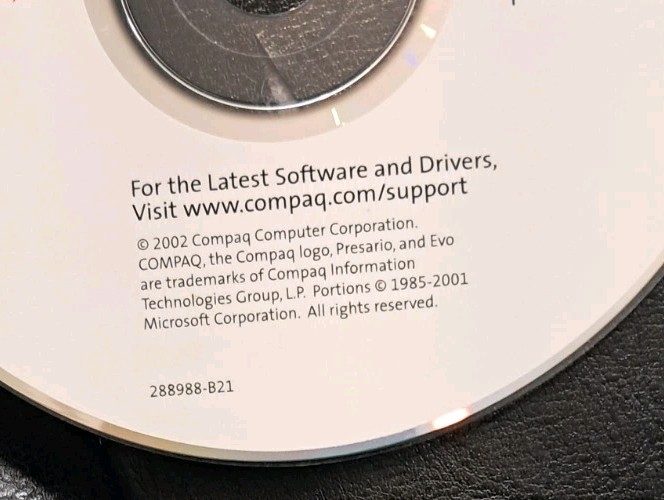 Compaq Operating System CD & QuickRestore CD Microsoft Windows XP Home 2002 gallery