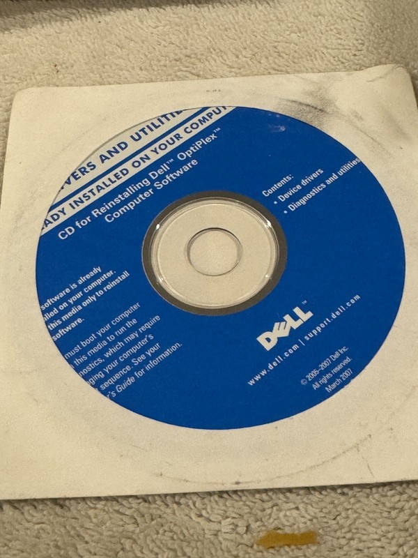 Dell Drivers & Utilities Reinstalling Dell Optiplex Computer Software – CD ONLY