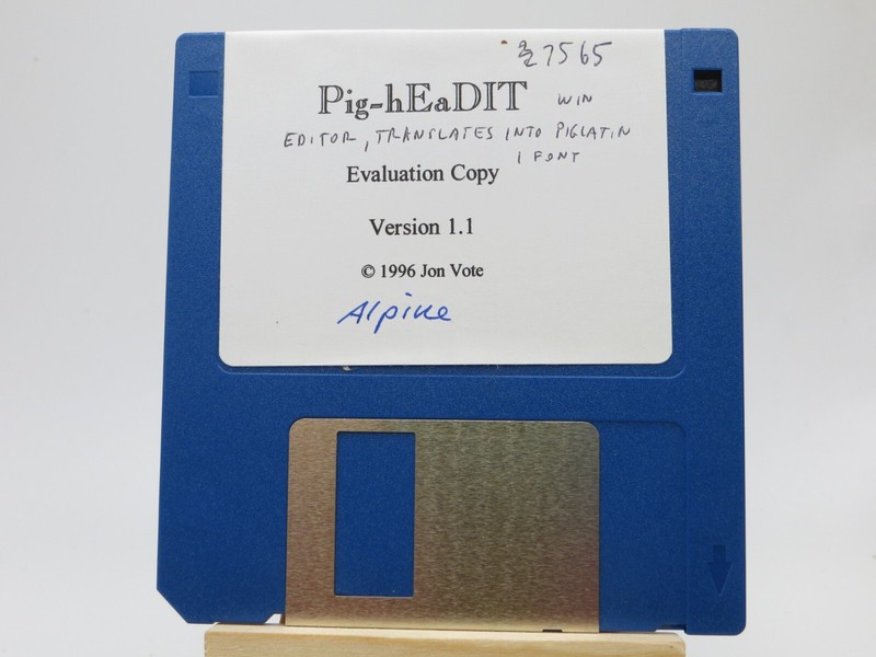3.5″ Floppy Disk Pig-hEaDIT Evaluation Copy Version 1.1 computer software 1996