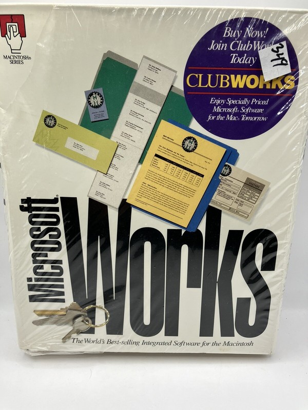 Used Microsoft Works 3.0 1993 Multimedia Edition CD-ROM Single Use MAC