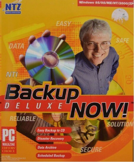 Backup Now! 2.5 Deluxe PC CD save files off hard drive, keep easy data archive!