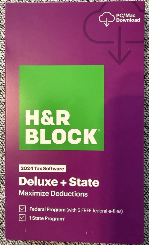 H&R Block Tax Software Deluxe + State 2024 PC/Mac