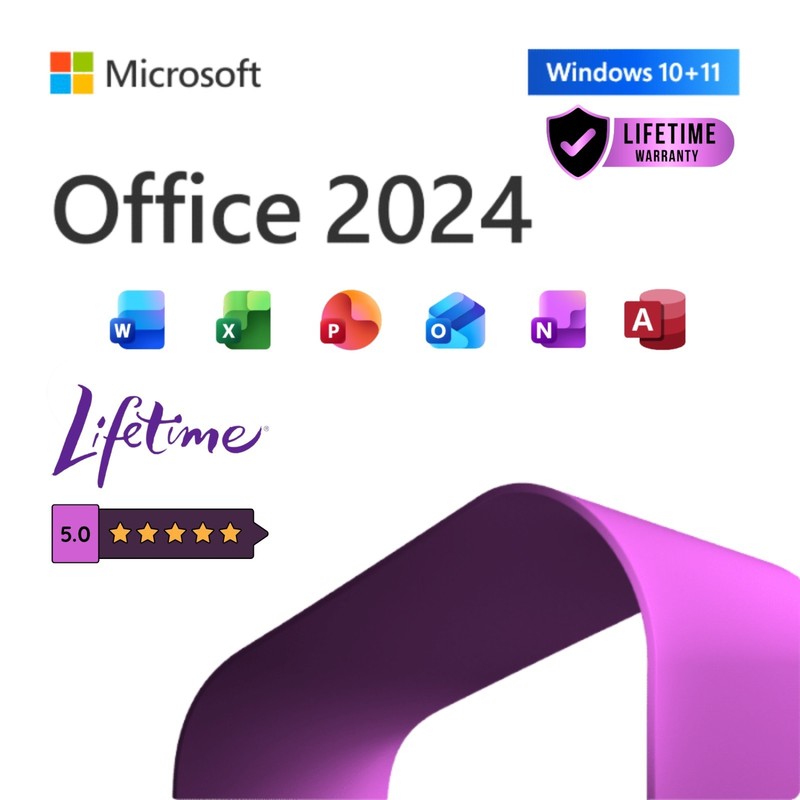 Microsoft Office 2024 Lifetime for Windows PC, 1-User, Box Pack