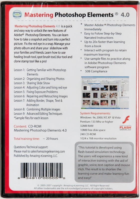 Amazing eLearning Mastering Adobe Photoshop Elements 4.0 training tutorial PC CD gallery