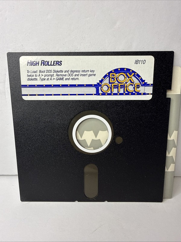 High Rollers MS-DOS Game on 5.25″ disk Untested IB110