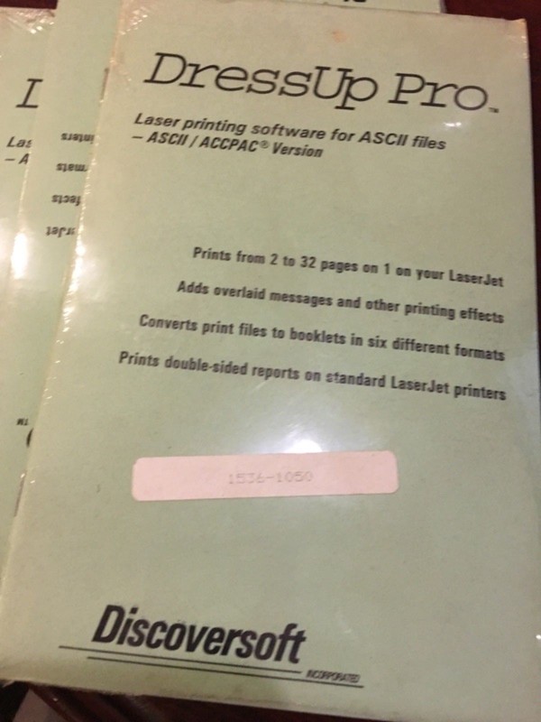 $2000 Accpac Reporting software – Lot of 10 copies.