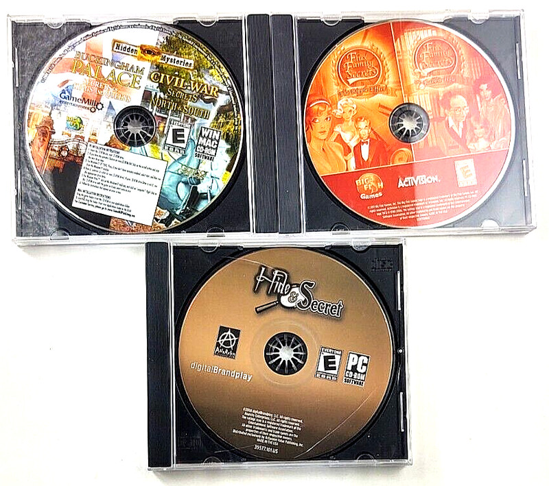 PC GAMES FLUX FAMILY SECRETS, THE ULTIMATE, HIDE & SECRET, 5 games 3 disc lot p4 gallery