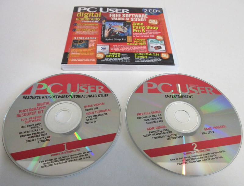 Australian PC User – No. 28 – Software – Resources & Entertainment – 2 CDs, 2003