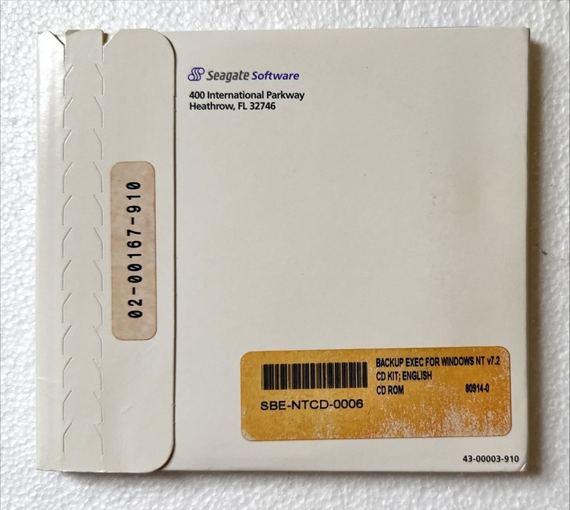 Veritas BackupExec 7.2 for Windows NT Server - NEW gallery
