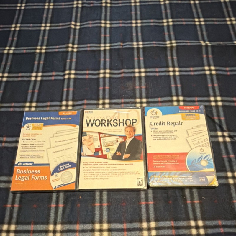 Lot of vintage business software – credit repair, legal forks and business cards