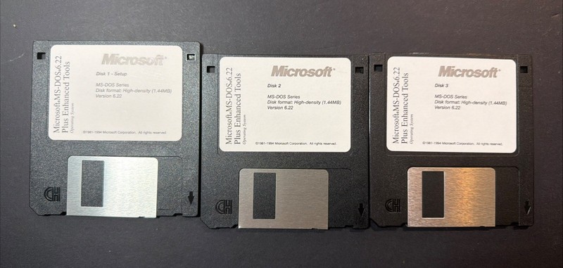 Vintage Microsoft MS-DOS Plus Enhanced Tools 3.5" Discs - New Open Box gallery