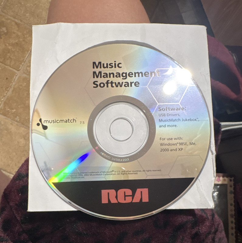RCA MusicMatch Jukebox 7.5 Music Management Software CD w/ USB Drivers