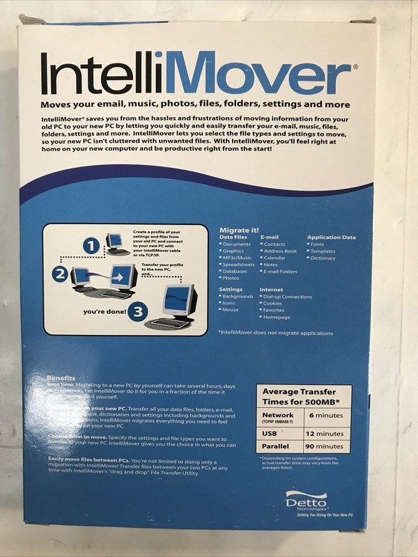 INTELLIMOVER V3.0 USB by DETTO - PC DATA TRANSFER KIT - EASY USB FILE TRANSFER gallery