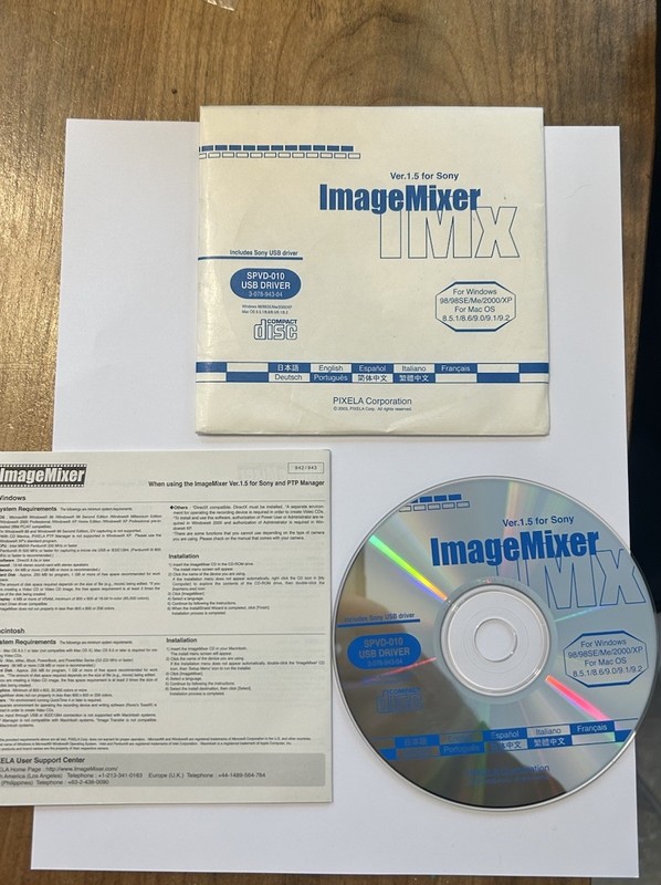 Image Mixer Version 1.5 For Sony USB Driver CD Rom Disk for Windows 98/98SE gallery