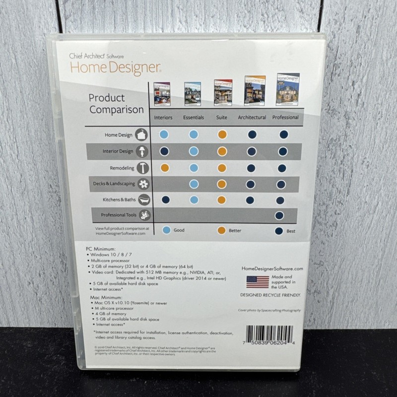 Chief Architect Software: Home Designer Suite 2017 (PC & Mac) DVD Disc gallery