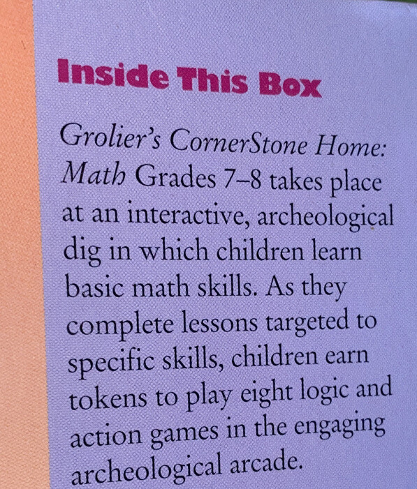 Grolier's Cornerstone Home Math Fractions/Percentages #10 Grades 7-8 CD-ROM New! gallery