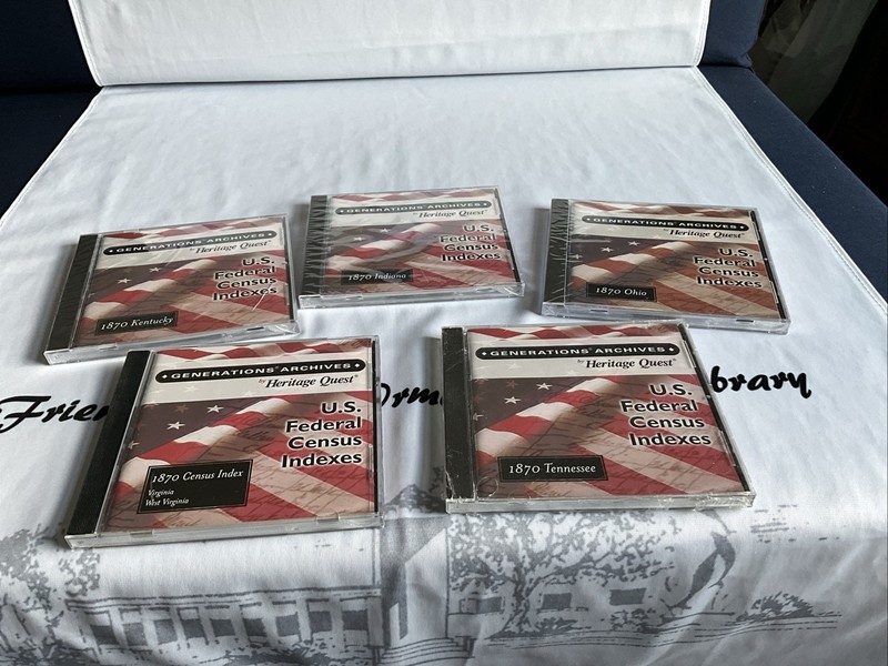 Lot Of 5 History genealogy US FEDERAL Census Indexes 1870( 4 New, 1 Opened CD)