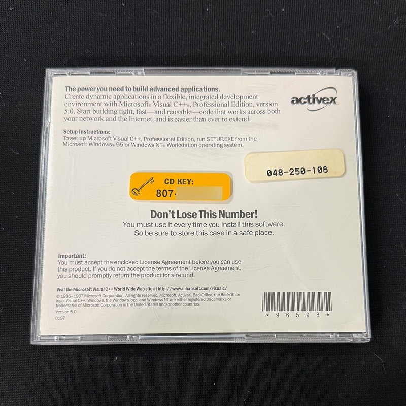 Microsoft Visual C++ 5.0 Professional Edition 1997 CD-ROM Windows gallery