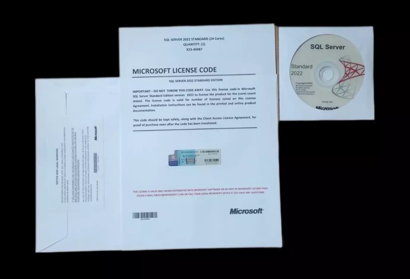 SQL Server 2022 Standard 16 Core License & DVD Unlimited CALs – Retail NEW