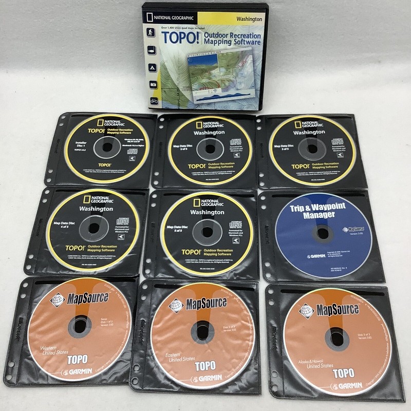 National Geographic Mapping Software Washington w/MapSource Trip Waypoint Manage