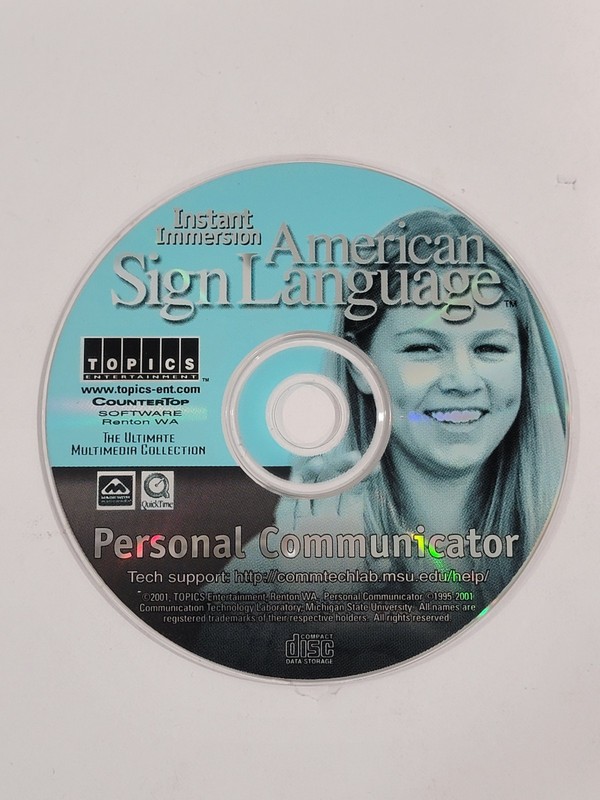 American Sign Language PC CD-ROM – Instant Immersion – Replacement Disc