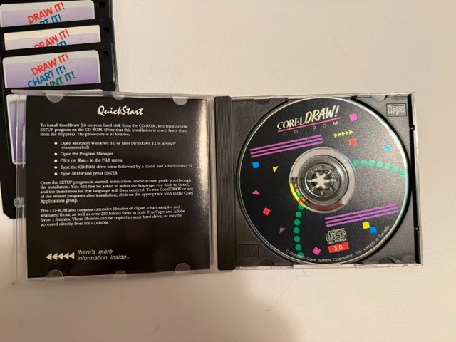 CorelDRAW! 3.0 Boxed Complete PC Software Windows Floppy Disk Vintage gallery