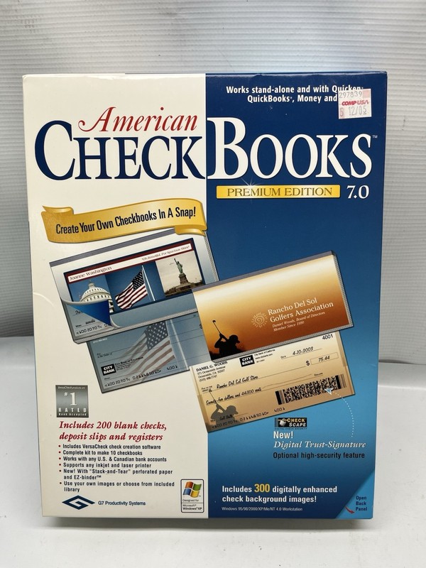 NEW VersaCheck American Checkbooks Premium 7.0 Business Personal Finance SEALED
