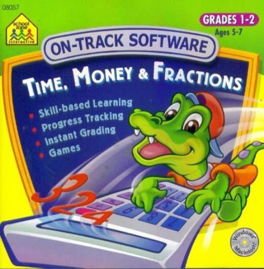 School Zone: Time, Money & Fractions PC MAC CD learn math count number home game