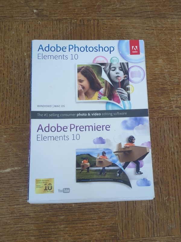 Bundle Adobe Photoshop Elements 10 + Adobe Premiere Elements 10 – NEW Sealed