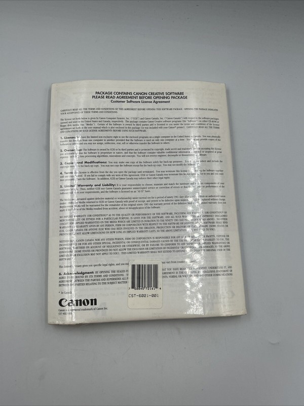 Canon Creative CD ROM For Windows Version 1.3 1995 and User's Mannual gallery
